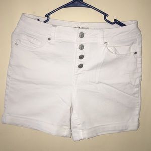 White high rise button up shorts size 6